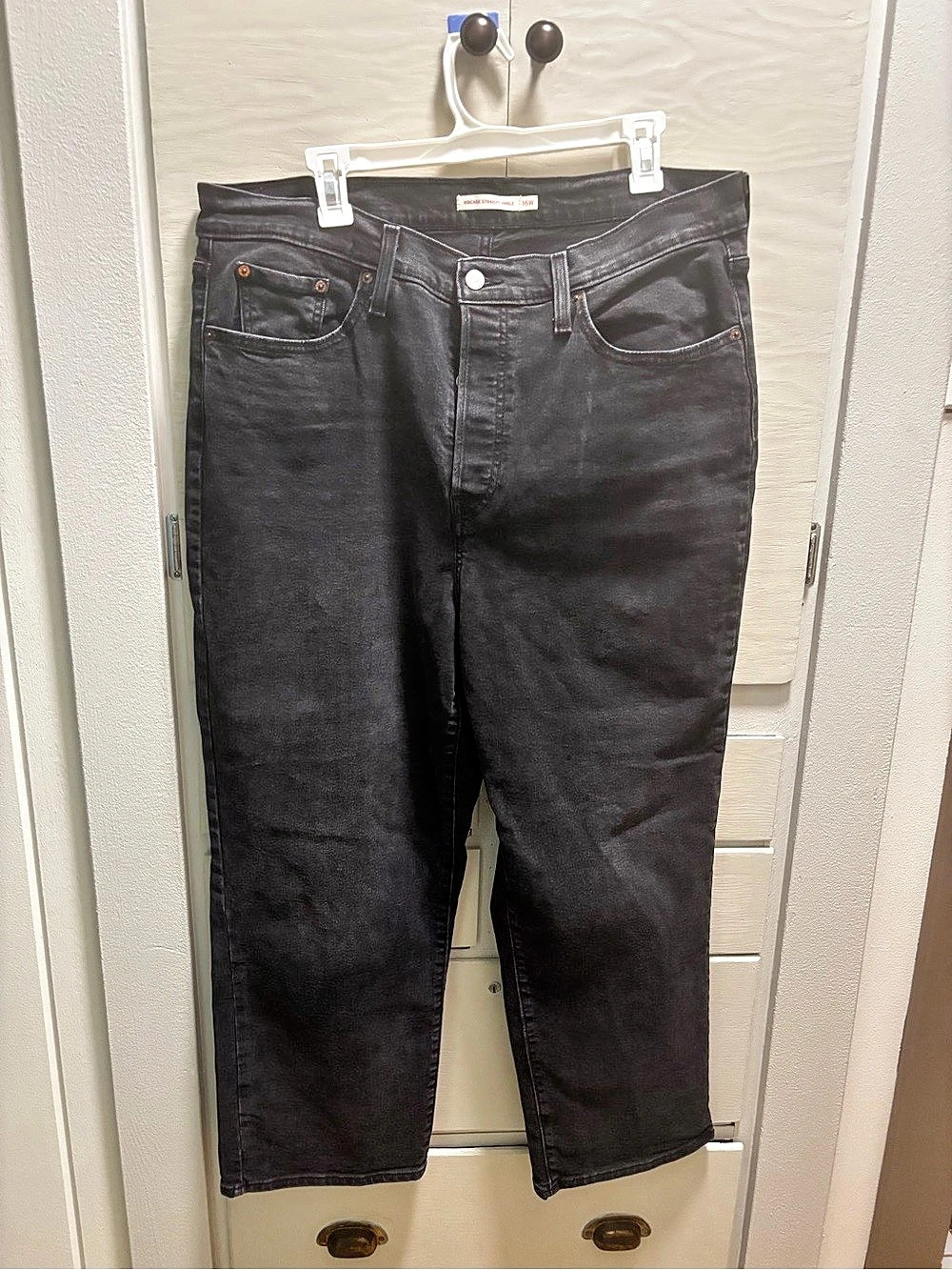 Levi's Ribcage Straight Ankle Jeans Black Waist 16W